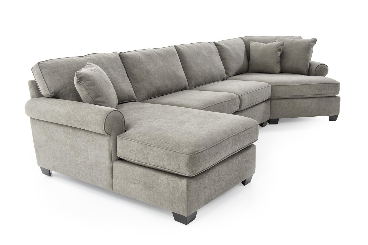 Max Home Jessica 9BA5ACHL+SAA+CCR GRAY Casual Three Piece Sectional